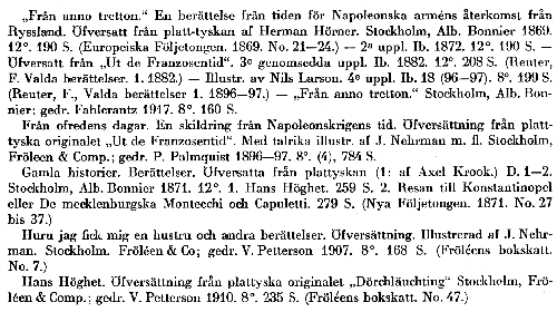 Fritz Reuter: Übersetzungen