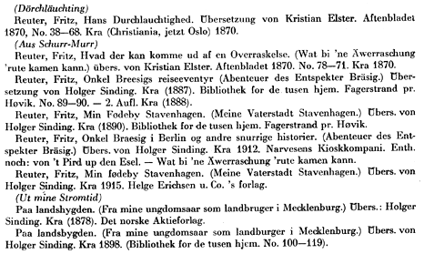 Fritz Reuter: Übersetzungen